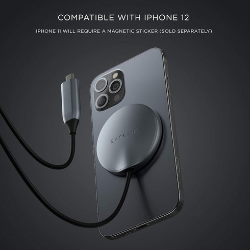 Satechi USB C Magnetic Wireless Charging Cable (Magnetic Wireless Charger) - Compatible with iPhone 16 Pro Max/16 Pro/16/16 Plus, iPhone 15 Pro Ma...