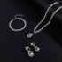 FIBO STEEL Clip on Wedding Jewelry for Bride Bridesmaid Clip Teardrop Pendant Earrings Crystal Rhinestone Tennis Necklace Bracelets Jewelry Set fo...
