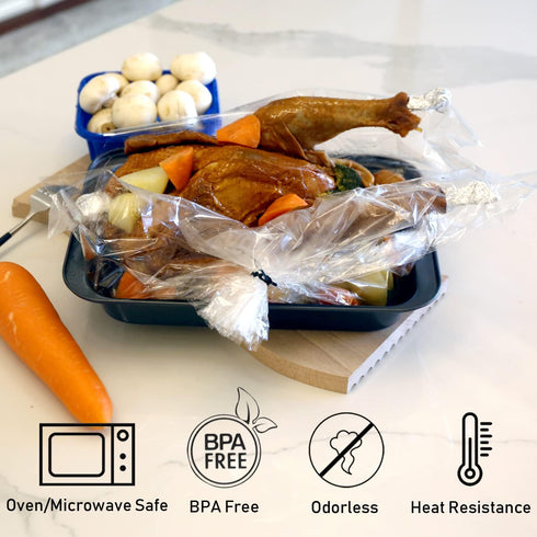 Oven Cooking Bags Medium Size Roasting Baking Bag for Meats Ham Ribs Poultry Seafood on Thanksgiving, 14 x 17 Inch - 10 Bags Total(Pack of 2)...