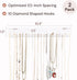 Boxy Concepts 2-Pack Necklace Organizer & Jewelry Storage - 10.5 in x 1.5 in White Wall-Mount Hanging Jewelry Organizer - 10 Hooks for Necklaces, ...