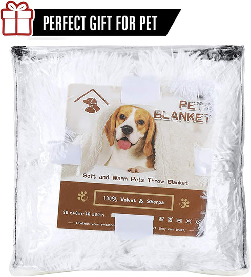 LOCHAS Luxury Fluffy Dog Blanket, Extra Soft and Warm Sherpa Fleece Pet Blankets for Dogs Cats, Plush Furry Faux Fur Puppy Throw Cover, 20''x30'' ...