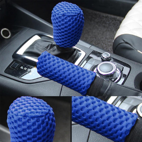 2 Pack Car Gear Shift Knob Cover & Handbrake Cover, Automotive Anti-Slip Breathable Comfortable Handbrake Gear Shift Protector, Vehicle Interior A...