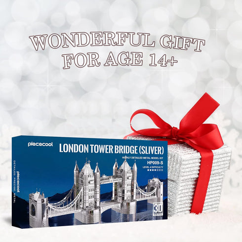 Piececool 3D Puzzles for Adults, London Tower Bridge Metal Models Kit, Famous Landmarks Architecture Building Blocks Models Kits, DIY Craft Toys G...