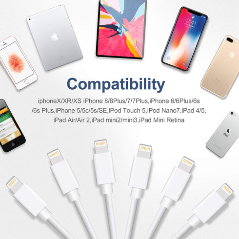 Sundix iPhone Charger, 6Pack 3FT Lightning Cable iPhone Charger Cable Charging Cord Compatible iPhone 14/13/12/12Pro/12ProMax/11/11Pro/11Pro MAX/X...