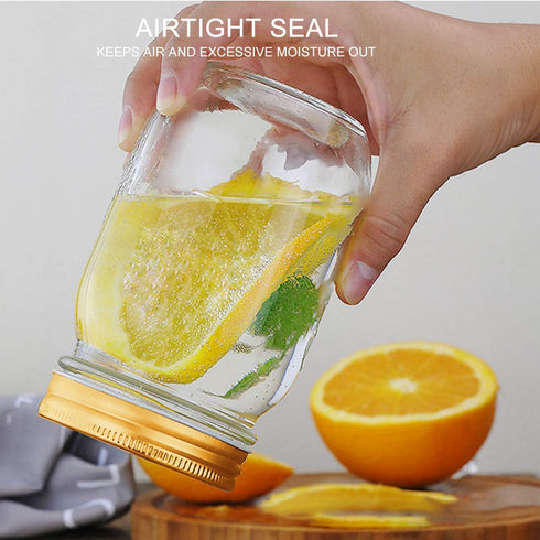 Encheng 12 oz Glass Jars With Lids And Bands,Clear Regular Mouth 12oz Mason Jars For Storage,Canning Jars For Caviar,Herb,Jelly,Jams,Honey,Dishwar...