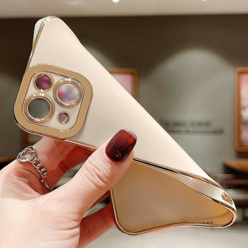 Lafunda Compatible for iPhone 13 Case Cute, Luxury Golden Edge Electroplate Case for Women Girls, Full Camera Protection Shockproof Anti-Scratch S...