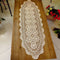 Beige Handmade Crochet Doilies Cotton Table Runner Lace Doilies Doily Oval Dresser Scarves for bedrooms,16 by 35 Inches....