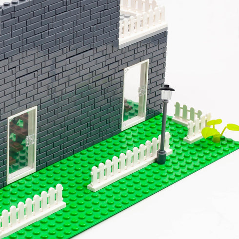 Fence Building Block Set, 20 Pieces Building Accessories for Garden Trees/Flowers/Farm Animal, Compatible with Classic Building Bricks (Cream Colo...