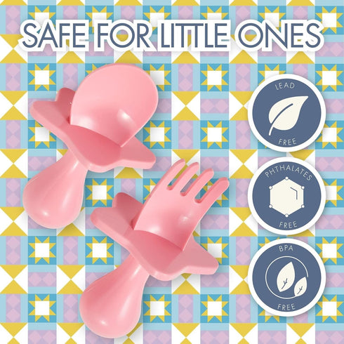 Nooli Baby Silverware Baby Fork Toddler Forks Toddler Utensils, BPA Phthalates-Free, Dishwasher and Sterilizer Safe, Pink - Kids Silverware...