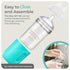 Mason Bottle Glass Baby Bottle DIY Kit – Fits 8oz Mason Jars – Includes 2X Slow Flow Nipples, Silicone Sleeve, and Cap (Ring, Lid, and Jar Not Inc...