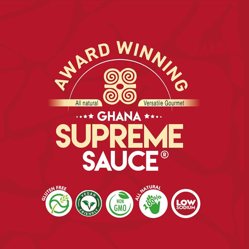 GHANA SUPREME SAUCE - Marinade for Meats and Base for Jollof Rice - Spicy - 12 Fluid Ounces...