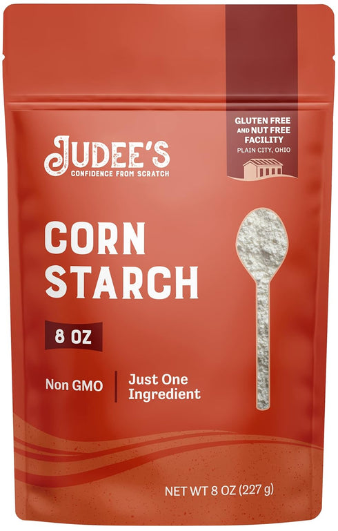 Judee’s Corn Starch 8 oz - 100% Non-GMO and Just One Ingredient - Gluten-Free and Nut-Free - Great Thickener for Sauces, Soups, and Gravies - Ligh...