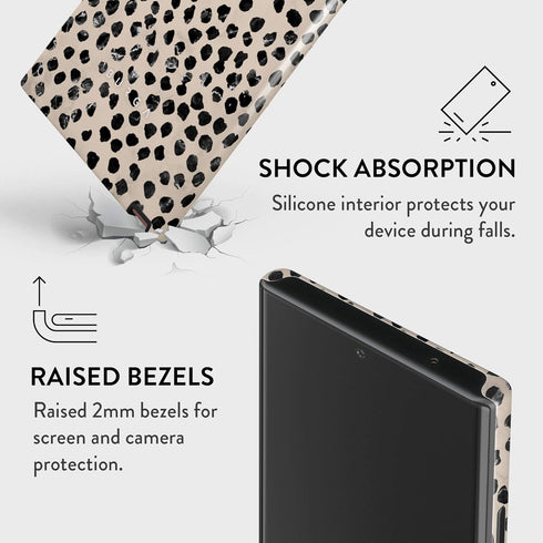 BURGA Phone Case Compatible with Samsung Galaxy Note 20 Ultra - Hybrid 2-Layer Hard Shell + Silicone Protective Case -Black Polka Dots Pattern Nud...
