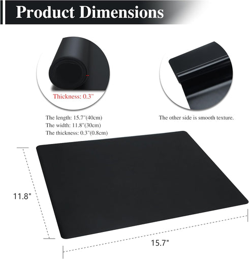 Silicone Mats, YACEYACE 2Pcs 15.7"x 11.8"x 0.03" Black Silicone Placemats, Silicone Table Mat, Silicone Mats for Kitchen Counter, Baking, Jewelry...