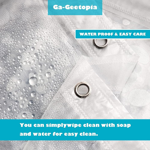 Ga-Geetopia Extra Long - EVA Clear Shower Curtain Liner, Pebble Pattern 72x80 Inch Lightweight Plastic Bathroom Shower Showroom Inner Curtain with...