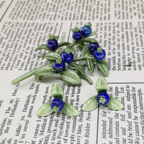 Holibanna Enamel Pin Floral Brooches Retro Blueberry Branch Enamel Lapel Pin Women Breastpin Collar Pin Corsages Scarf Badges Costume Jewelry for ...