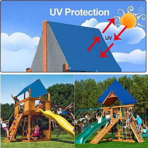 Playground Replacement Canopy,52" x 90" Outdoor Swingset Shade Kids Playground Roof Canopy Waterproof Cover Replacement Tarp Sunshade UV Protectio...