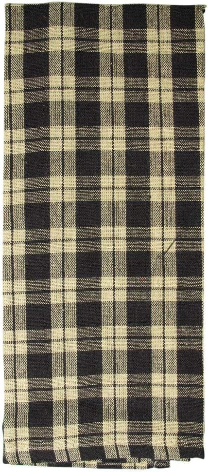 fillURbasket Black Farmhouse Kitchen Towels Set of 3 Striped Buffalo Checked Plaid Dish Towels Black and Tan Towels for Decor Dishing Drying Cotto...