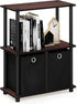 Furinno Go Green 3-Tier Multipurpose Storage Shelf with Bins, Dark Cherry/Black...