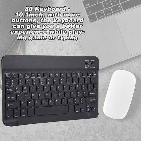 Cyrillic Keyboard Keyboard to Attach to Tablet Black Russian 10.1 Slim Ultra Wide 80?Key Keyboard Bluetooth 3.0 for for Ios Win...