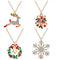 Christmas Necklaces Xmas Tree Snowflake Reindeer Bell Pendant Necklace for Women Holiday Long Necklace Set Jewelry Gifts...