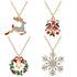 Christmas Necklaces Xmas Tree Snowflake Reindeer Bell Pendant Necklace for Women Holiday Long Necklace Set Jewelry Gifts...