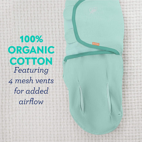 SwaddleMe Luxe Perfect Temp Swaddle with 100% Organic Cotton - Small/Medium, 1 Pack, Basket Weave, 0-3 Months...