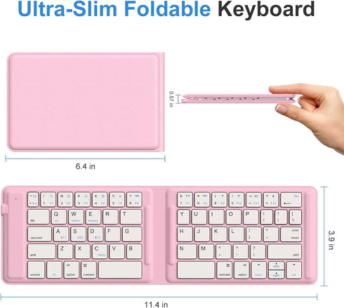 OMOTON Foldable Bluetooth Keyboard, Wireless Folding Keyboard, Multi-Device and Rechargeable, Portable Keyboard for iPhone, iPad, Android, Windows...