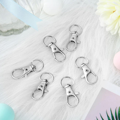 35 Pieces Swivel Clasps Lanyard Snap Hooks Swivel Snap Hooks Metal Keychain Clip Hooks Lobster Claw Clasps for Keychain Key Ring Crafts (Silver)...