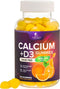 Sugar Free Calcium Gummy Bites Plus 400 IU Vitamin D3, Bone Health & Immune Support - Chewable Calcium Nutrition Supplement, Non-GMO, Orange Flavo...
