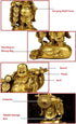Fengshui Statue Buddha Brass Statues Laughing Buddha Carrying Bag God of Wealth Figurines Buddha Statues Home Decor Housewarming Congratulatory Gi...