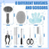 9 Pcs Dog Grooming Brush Shedding Kit Self Cleaning Slicker Dog Brush Shedding and Flea Comb Nail Clippers and File Pet Grooming Brush with Adjust...