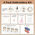 IFHFBI Bird Pattern Embroidery Starter Kit, 4 Pack Cross Stitch with Stamped Pattern and Instructions, 1 Embroidery Hoops, Threads and Needles, DI...