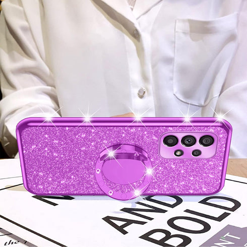 nancheng for Samsung A53 5G Phone Case, Case for Galaxy A53 5G Luxury Cute Soft TPU Glitter Cover for Girls Women with Ring Kickstand Shockproof P...