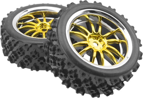 ShareGoo 4Pcs 1/10 On Road Tires & Plastics Wheel Rims 12mm Hex Compatible with Tamiya TT01 Kyosho Sakura D3 Traxxas 4Tec 2.0 1/10 RC On Road Raci...