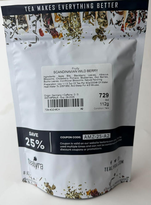 Tealyra - Scandinavian Wild Berry - Black Currant - Goji Berry - Hibiscus Health Tonic - Loose Leaf Tea - Relaxing - Caffeine-Free - 112g (4-ounce...