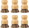 Bamboo Dish Brush - 6 Pcs Eco Palm Brush, Cast Iron Scrubber, Pot Scrubber, Kitchen Scrub Brush, Dishwashing Brush for Cleaning Pans, Pots and Sin...