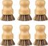 Bamboo Dish Brush - 6 Pcs Eco Palm Brush, Cast Iron Scrubber, Pot Scrubber, Kitchen Scrub Brush, Dishwashing Brush for Cleaning Pans, Pots and Sin...