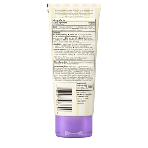 Aveeno Baby Continuous Protection Zinc Oxide Mineral Sunscreen Lotion for Sensitive Skin, Broad Spectrum SPF 50, Tear-Free, Sweat- & Water-Resista...