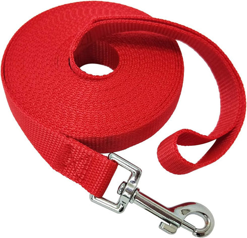 Nylon Training Dog Leash for Small Medium Large Dogs, 15ft 20ft 30ft 50ft Long Leash Dog/Puppy Lead for Obedience Recall Training, Camping (20ft, ...
