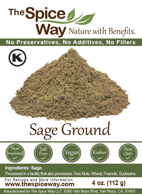 The Spice Way Sage Ground - (4 oz) dried herb leaves powder...