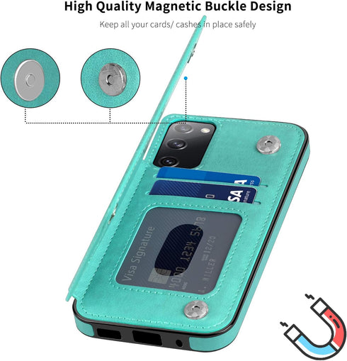 COOYA for Samsung S20 FE Case, Galaxy S20 FE 5G Case Wallet Case with Card Holder Premium PU Leather Magnetic Closure Protective Back Flip Phone C...