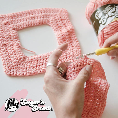 Lily Sugar 'N Cream The Original Solid Yarn, 2.5oz, Medium 4 Gauge, 100% Cotton - Country Yellow - Machine Wash & Dry...