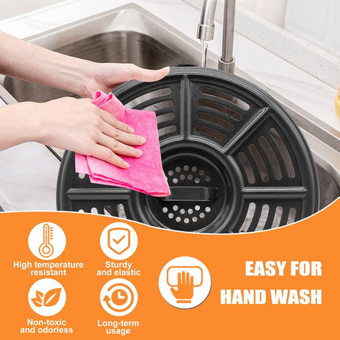 GXF Air Fryer Grill Pan for Ninja 4 QT AF101 5.5 Quart AF161 Max XL AF150 XL Air Fryers, 8.2 IN Non-Stick Round Grill Plate Tray Accessories Repla...