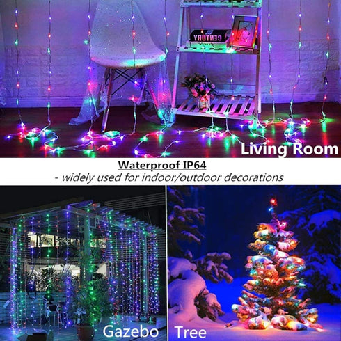 Curtain Lights, String Lights Bedroom, 300 LED 9.8x9.8Ft Twinkle String Light Decorations for Window Wedding Bedroom Wall Party Backdrop, Cute Hom...