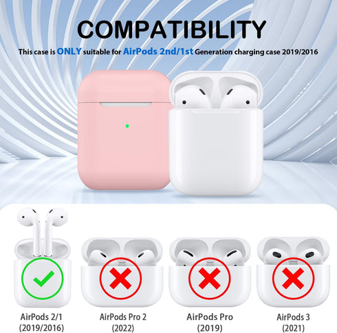 for AirPod Case Cover, Military Grade Anti-Fall Soft Silicone Shock-Absorbing Protective AirPod 2&1 Generation Case Skin Touch with Keychain and C...