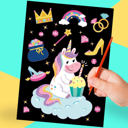 Magical Scratch Art Book for Kids,Unicorns & Princesses,2 Pack Rainbow Magic Scratch Off Paper Set for Kids Arts Crafts,3-12 Year Old Kid Boy Girl...