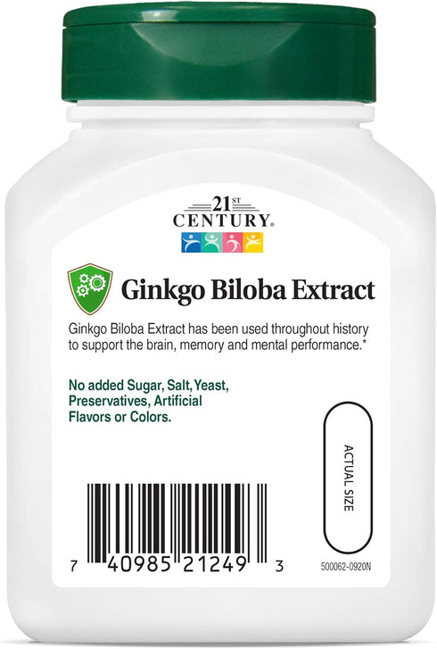21st Century Ginkgo Biloba Extract Veg Capsules, 60 Count...