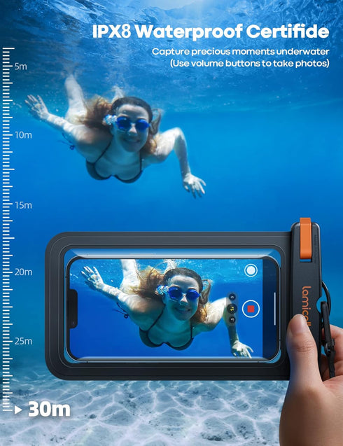 Lamicall 2 Pack Waterproof Phone Pouch Case - IPX8 Water Proof Cell Phone Dry Bag for iPhone 15 14 13 12 11 XS XR X Pro Max Plus Mini, more 4-7" C...