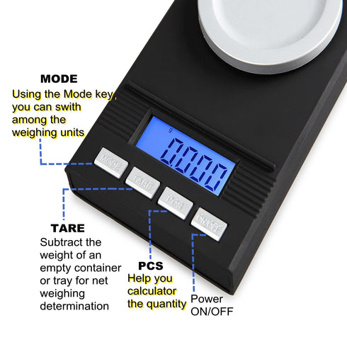 50g/1.7637oz High Precision Digital Milligram Scale, 0.001g /0.0001oz Accuracy, Portable Jewelry Scale Digital Weight with Calibration Weights Twe...